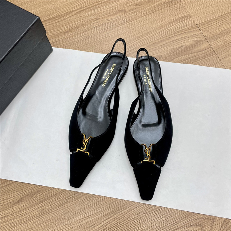Sa1nt Lau*nt babylone slingback flats black suede