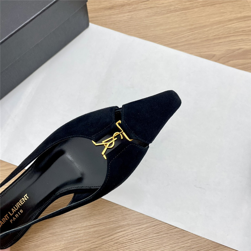 Sa1nt Lau*nt babylone slingback flats black suede