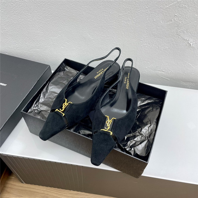 Sa1nt Lau*nt babylone slingback flats black suede