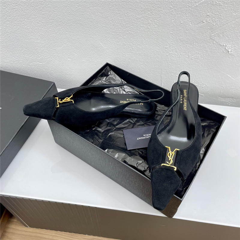 Sa1nt Lau*nt babylone slingback flats black suede