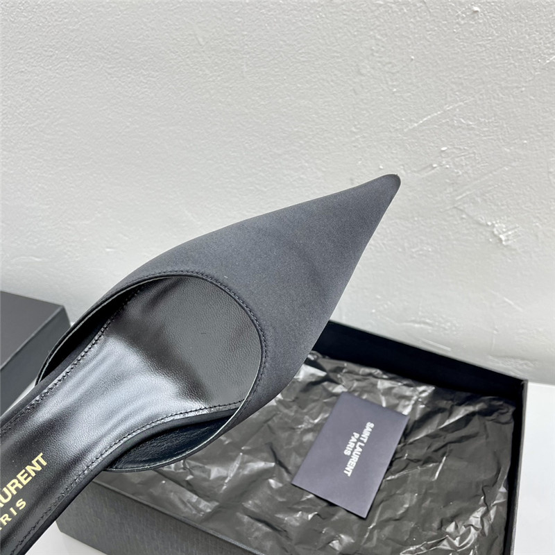 Sa1nt Lau*nt barbara mules black satin crepe
