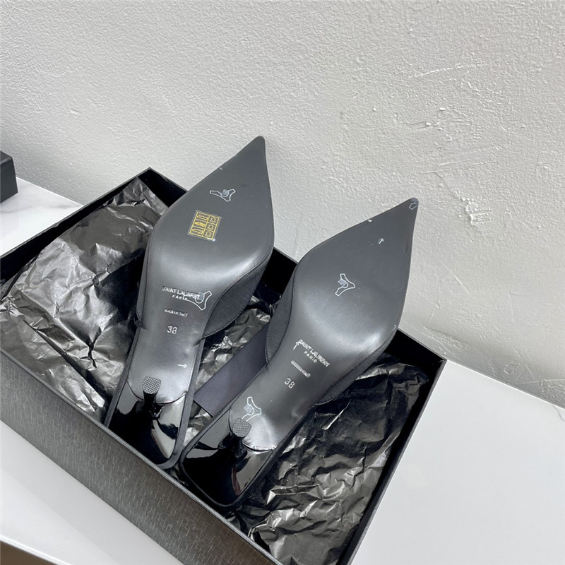 Sa1nt Lau*nt barbara mules black satin crepe