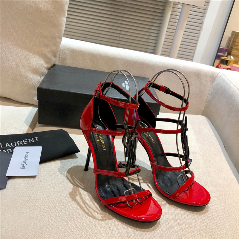 Sa1nt Lau*nt cassandra red patent heel sandals