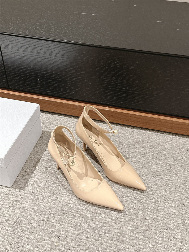 D10r pearl ankle pointed pumps nude patent