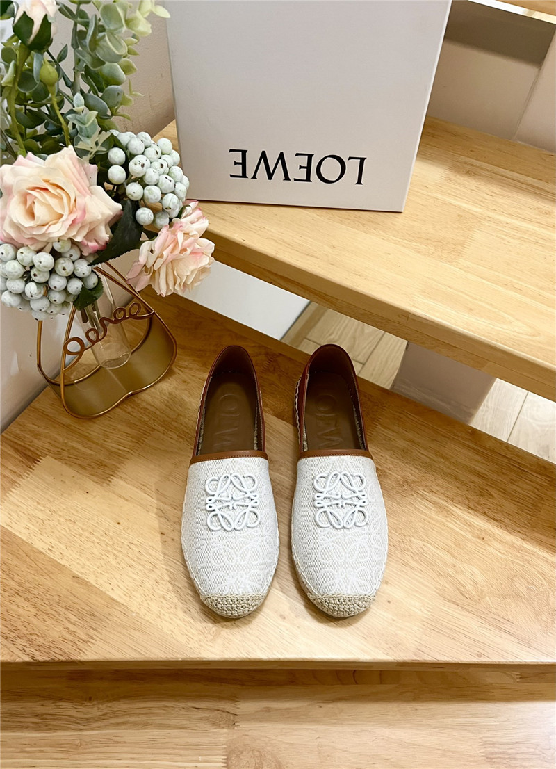 L0ew* anagram jacquard espadrilles white