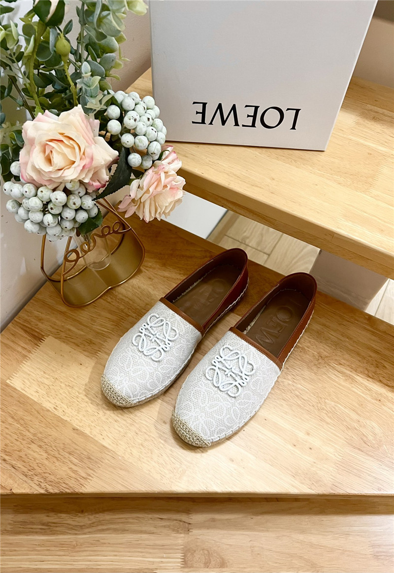 L0ew* anagram jacquard espadrilles white