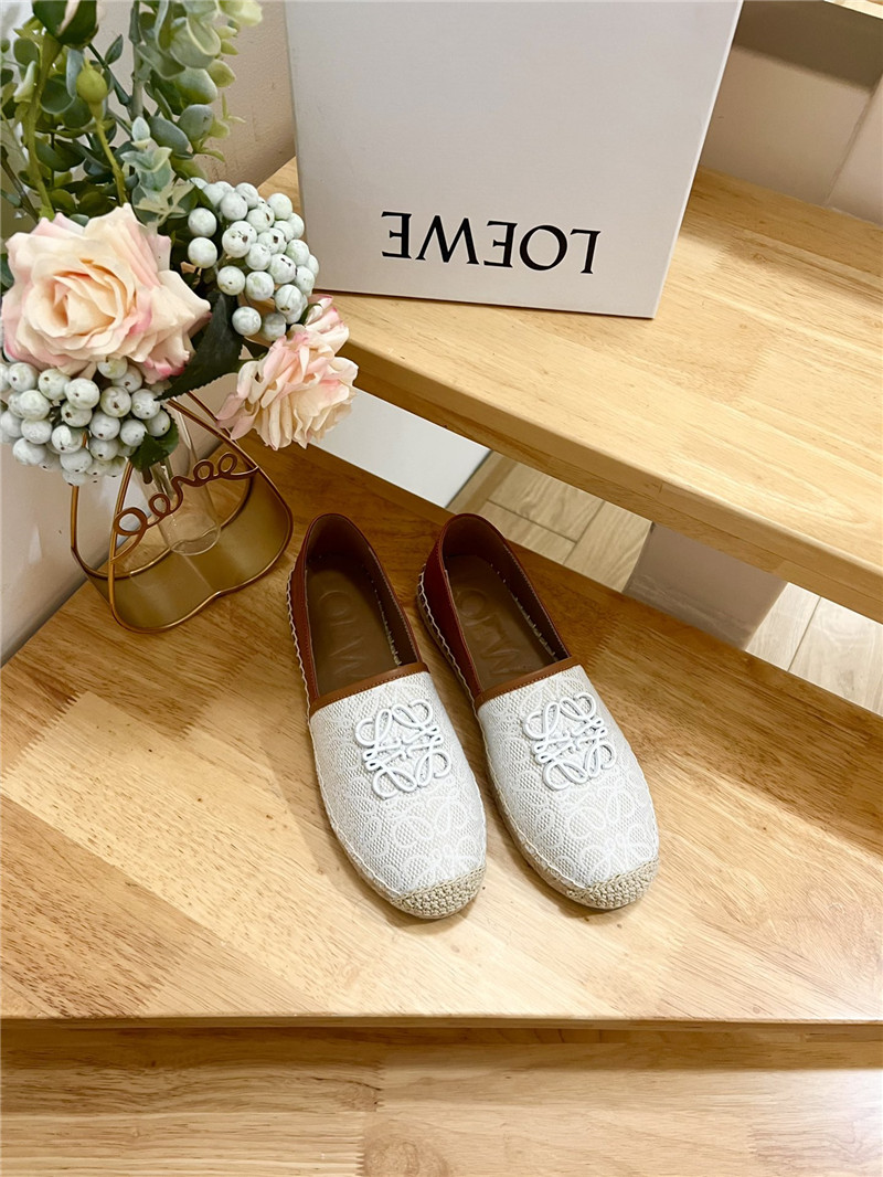 L0ew* anagram jacquard espadrilles white