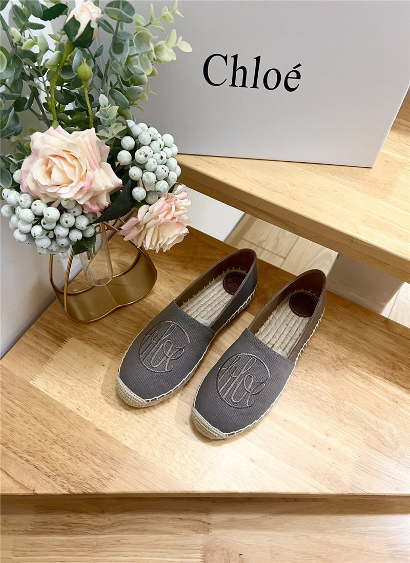 Chloé Isla Espadrille Grey Cotton