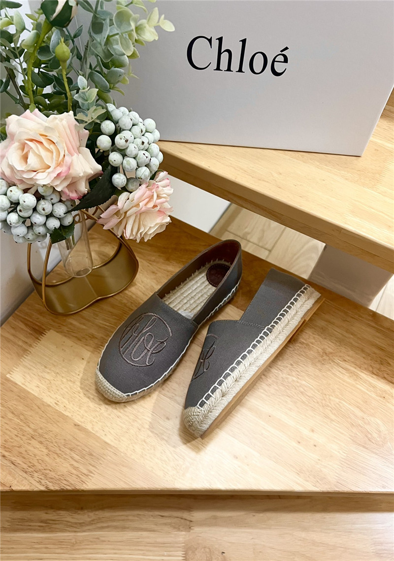 Chloé Isla Espadrille Grey Cotton