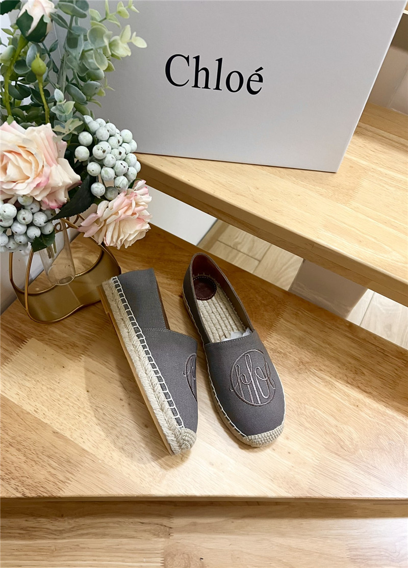Chloé Isla Espadrille Grey Cotton