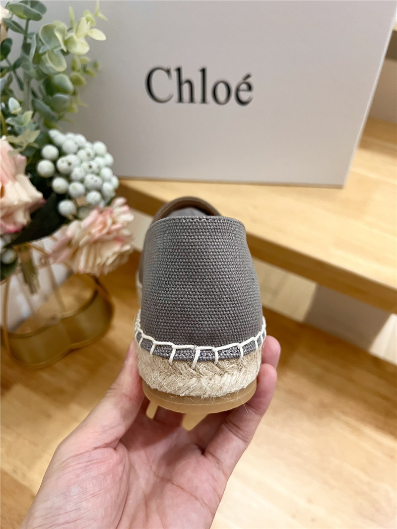 Chloé Isla Espadrille Grey Cotton