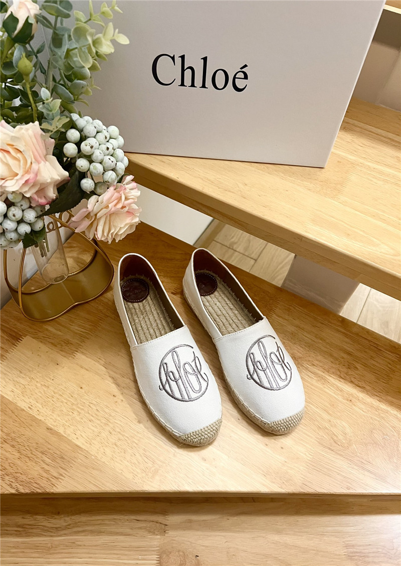 Chloé Isla Espadrille White Cotton