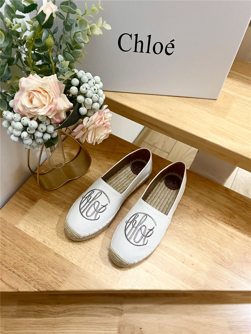 Chloé Isla Espadrille White Cotton