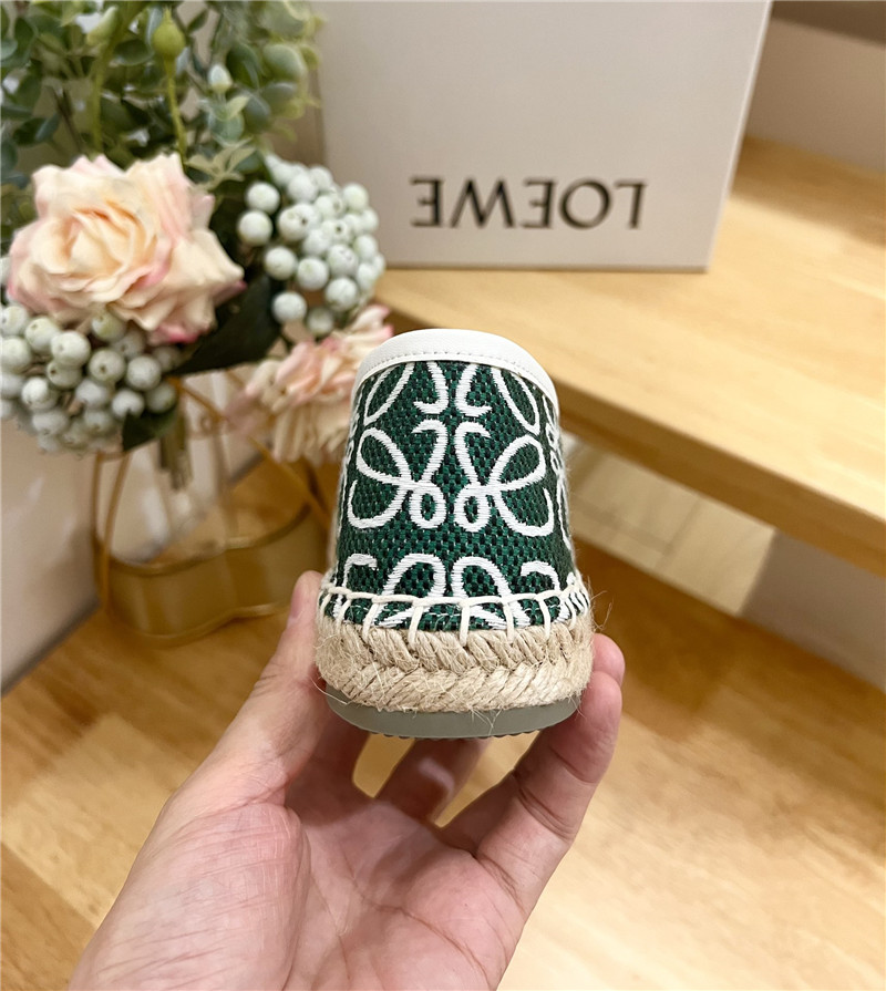 L0ew* anagram jacquard espadrilles green and white