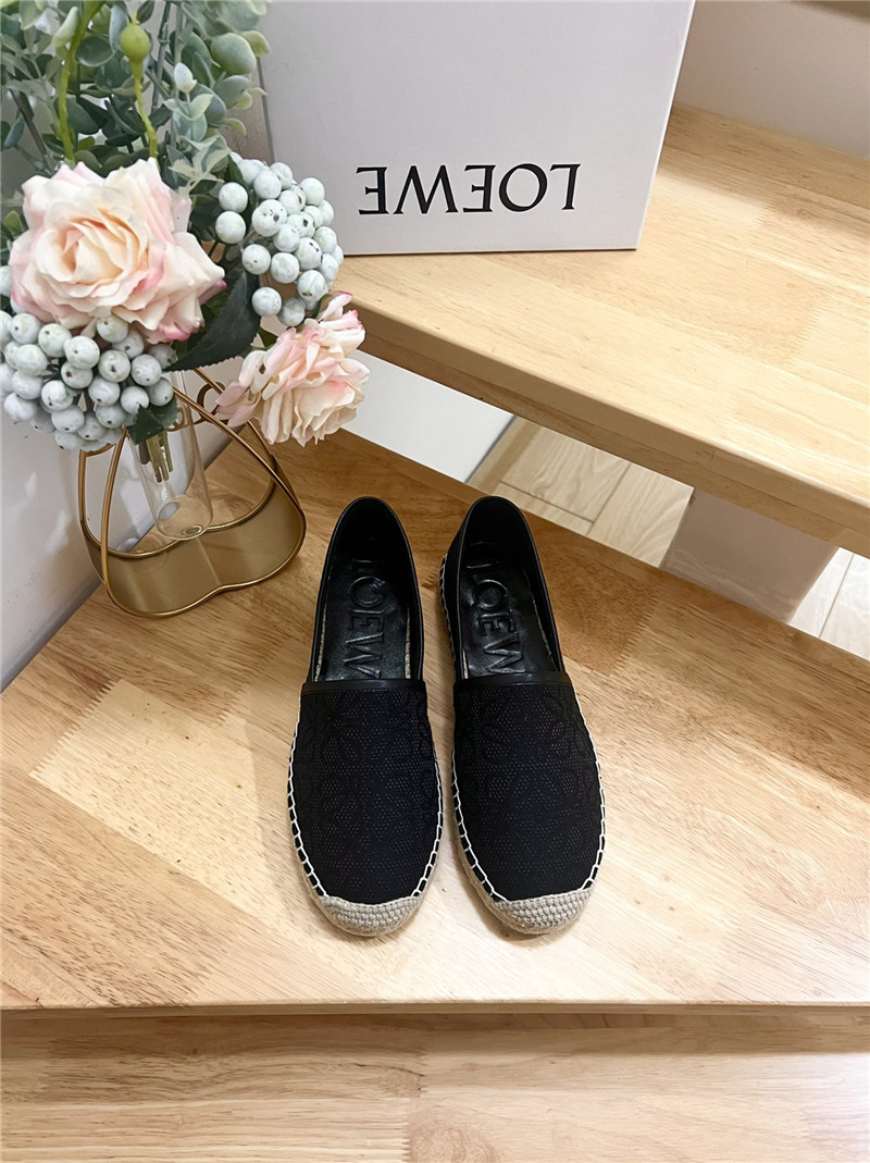 L0ew* anagram jacquard espadrilles black