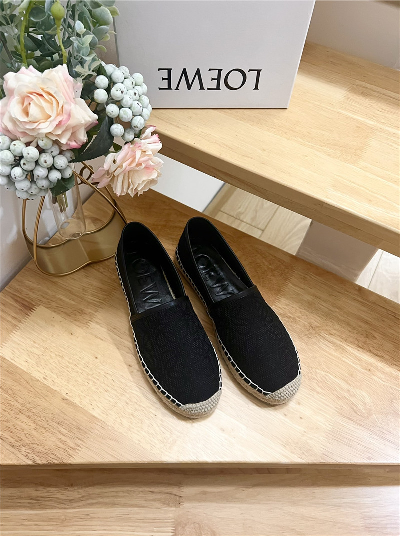L0ew* anagram jacquard espadrilles black