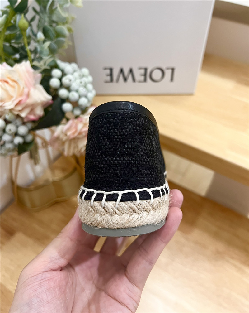 L0ew* anagram jacquard espadrilles black
