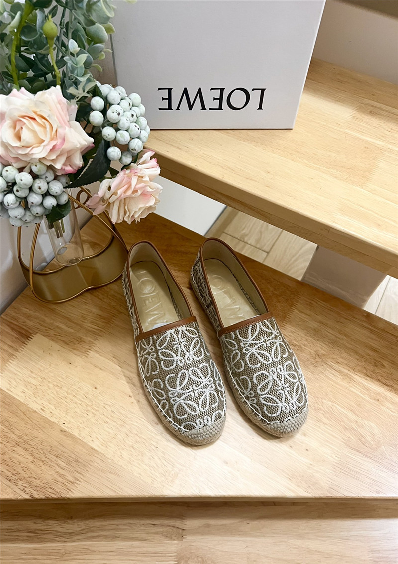 L0ew* anagram jacquard espadrilles beige and white
