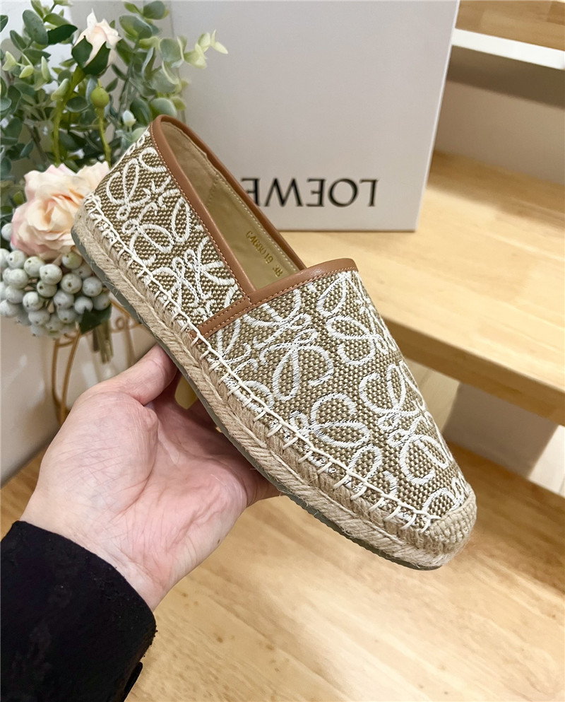 L0ew* anagram jacquard espadrilles beige and white