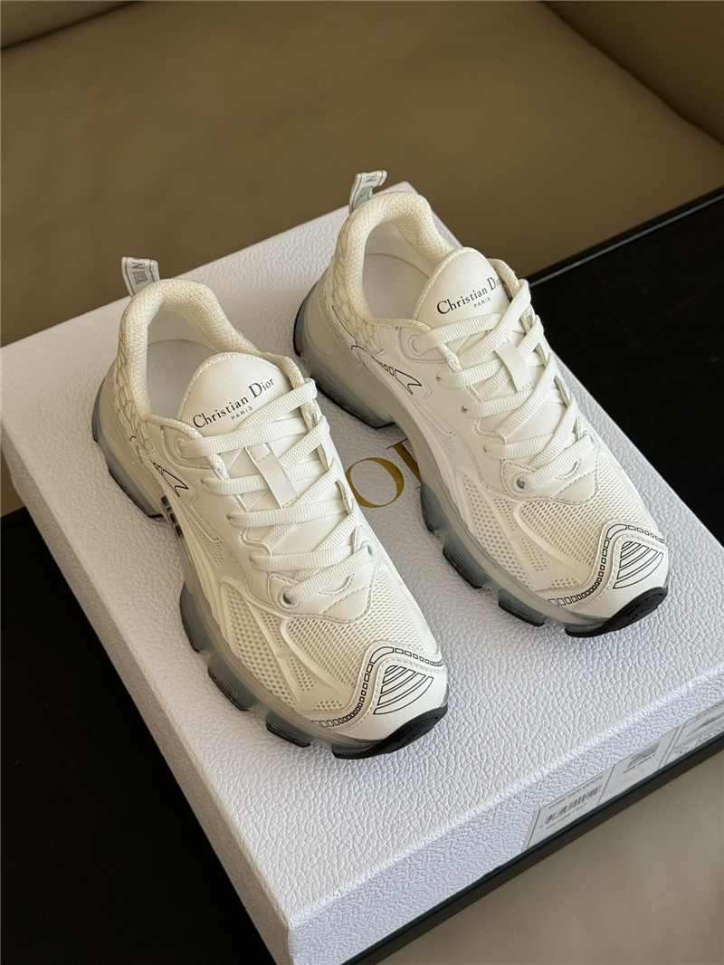 D10r white mesh oblique vibe sneakers