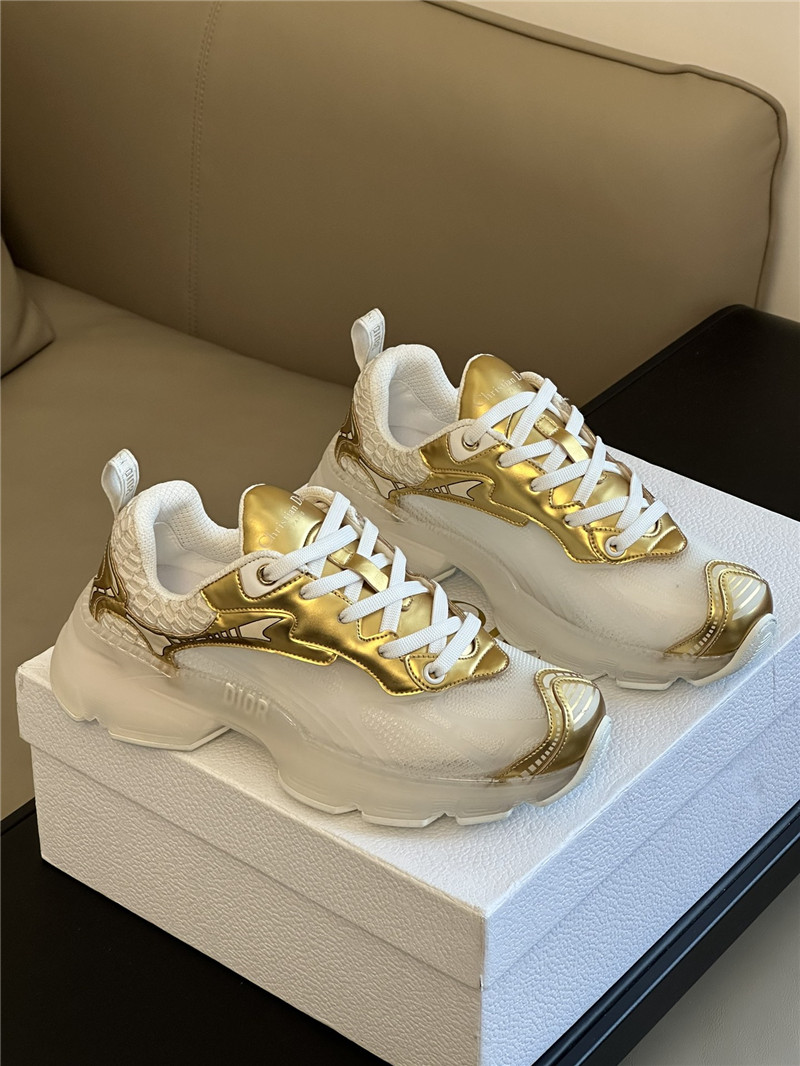 D10r gold mesh oblique vibe sneakers