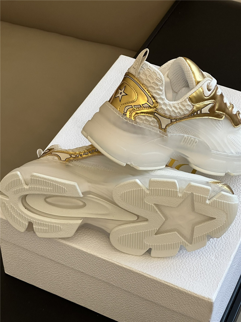 D10r gold mesh oblique vibe sneakers