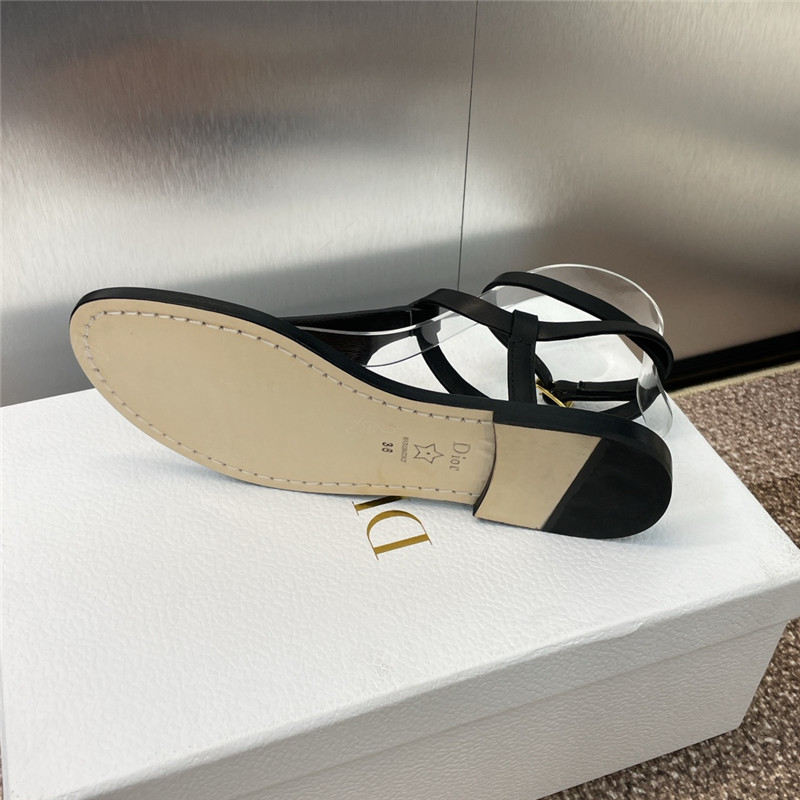 D10riviera D10r sun thong sandal black calfskin