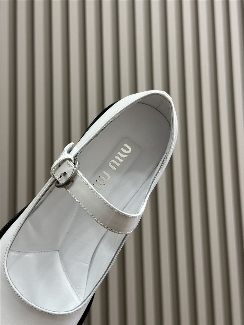 Miu Miu White Patent Leather Mary Jane Shoes