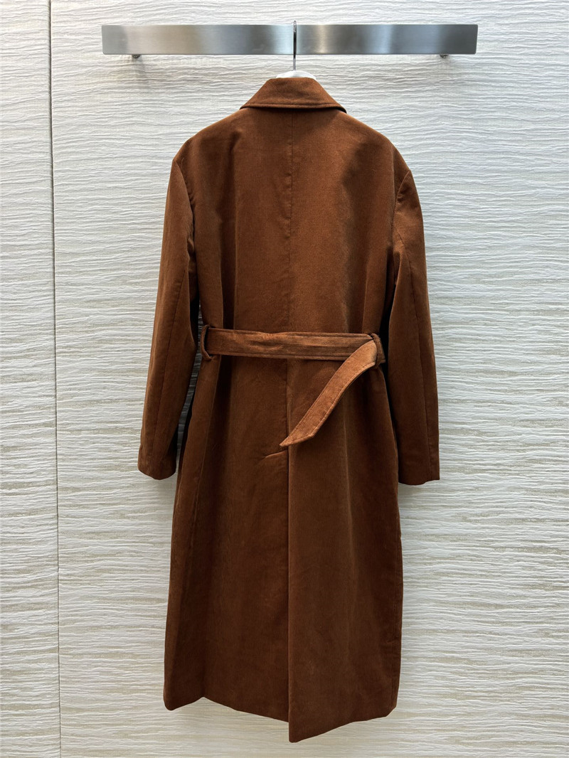 M1um1u corduroy lapel long coat replica d&g clothing