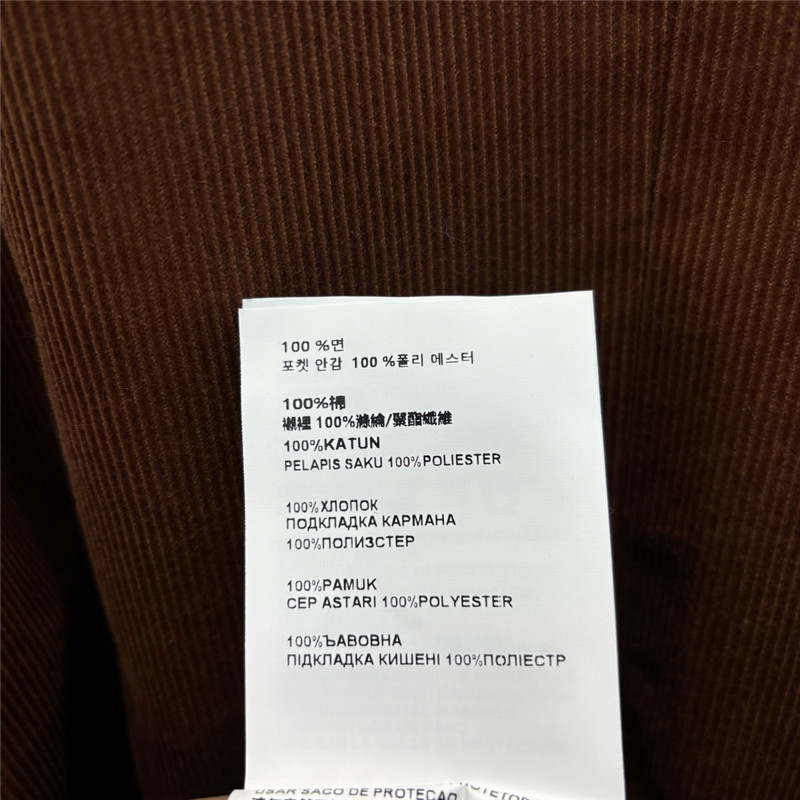 M1um1u corduroy lapel long coat replica d&g clothing