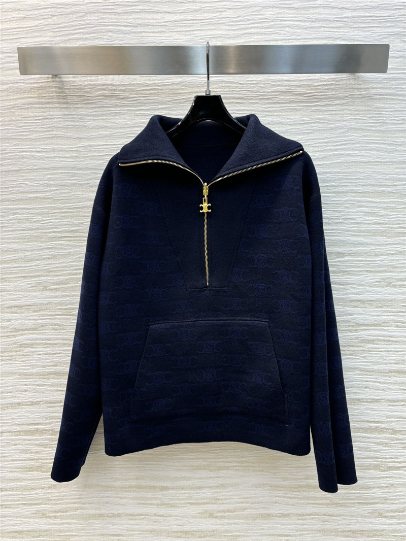 Ce1i*e half zip lapel sweater replica clothing sites