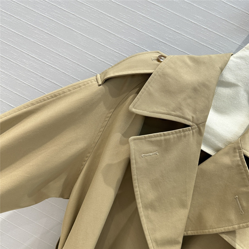 Pra*a waisted long trench coat replica clothing