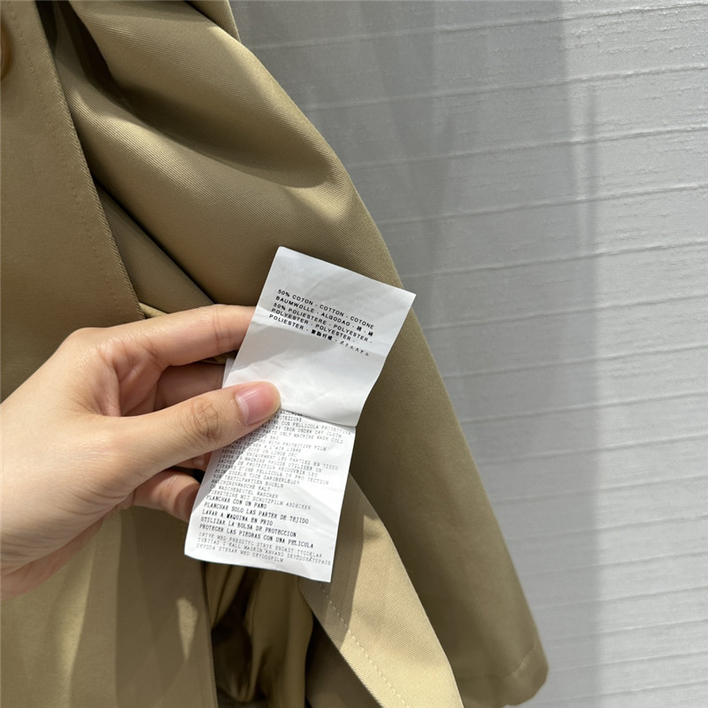 Pra*a waisted long trench coat replica clothing