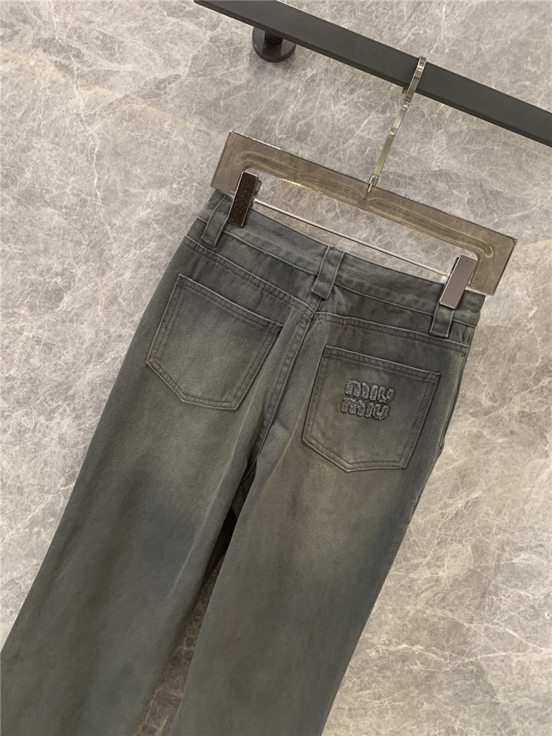 M1um1u washed denim trousers replica clothing sites