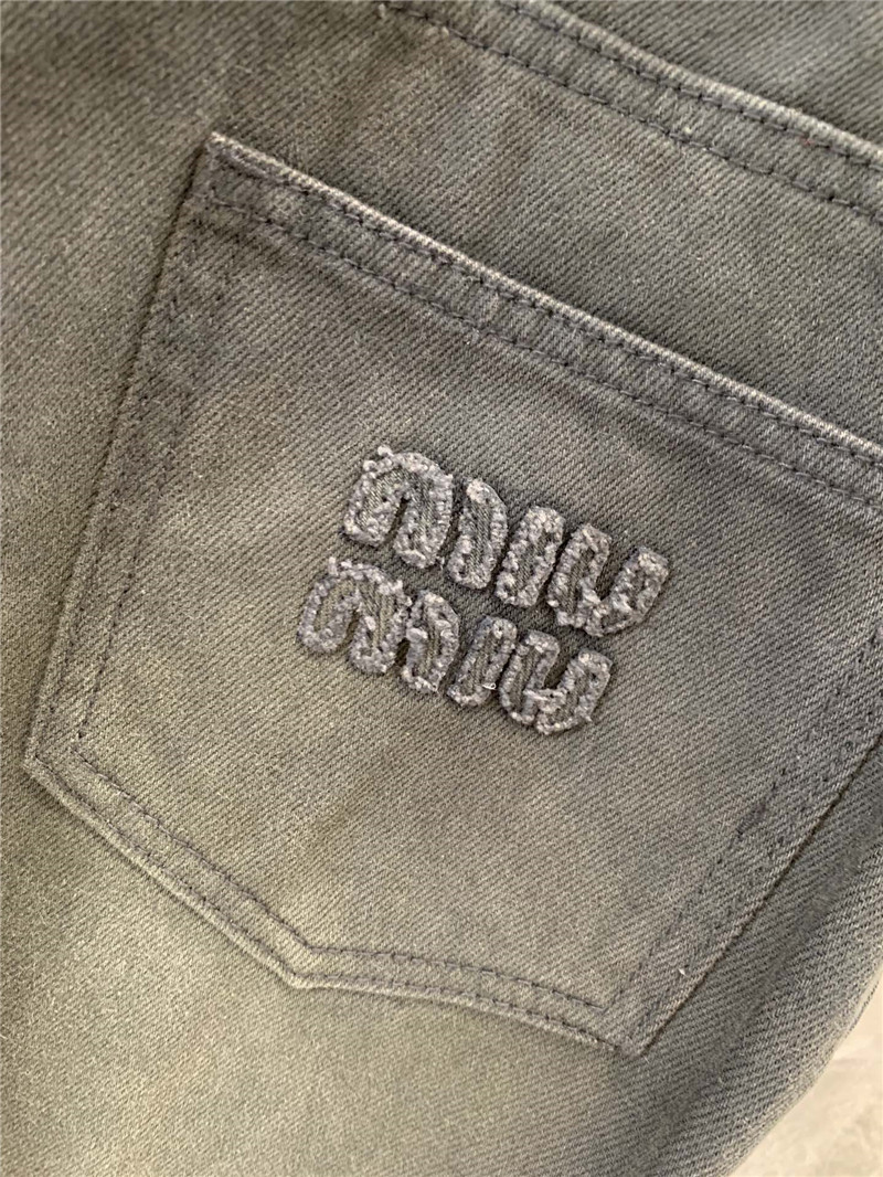 M1um1u washed denim trousers replica clothing sites