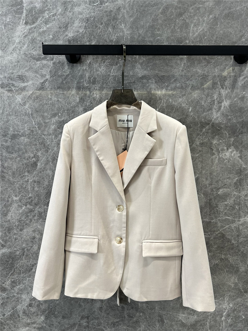 Miu Miu Light Beige Single-breasted Blazer