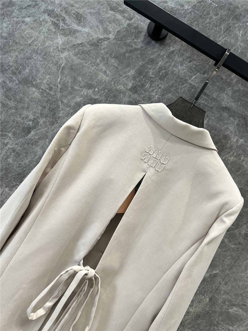 Miu Miu Light Beige Single-breasted Blazer