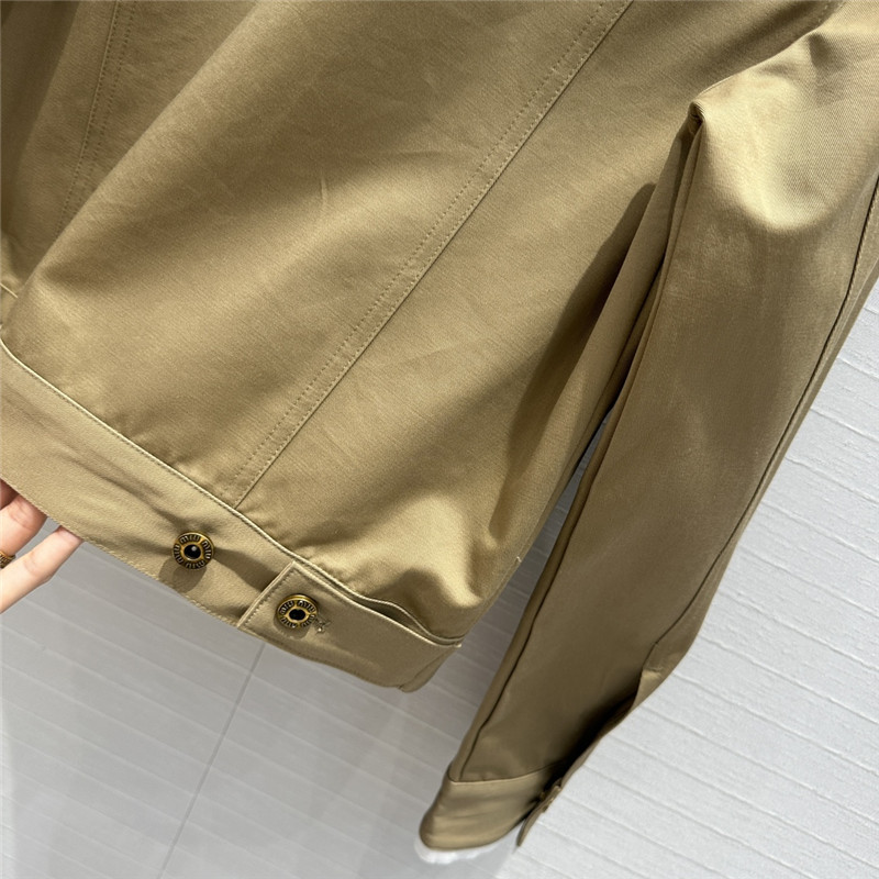 M1um1u khaki contrast lapel jacket replica clothes