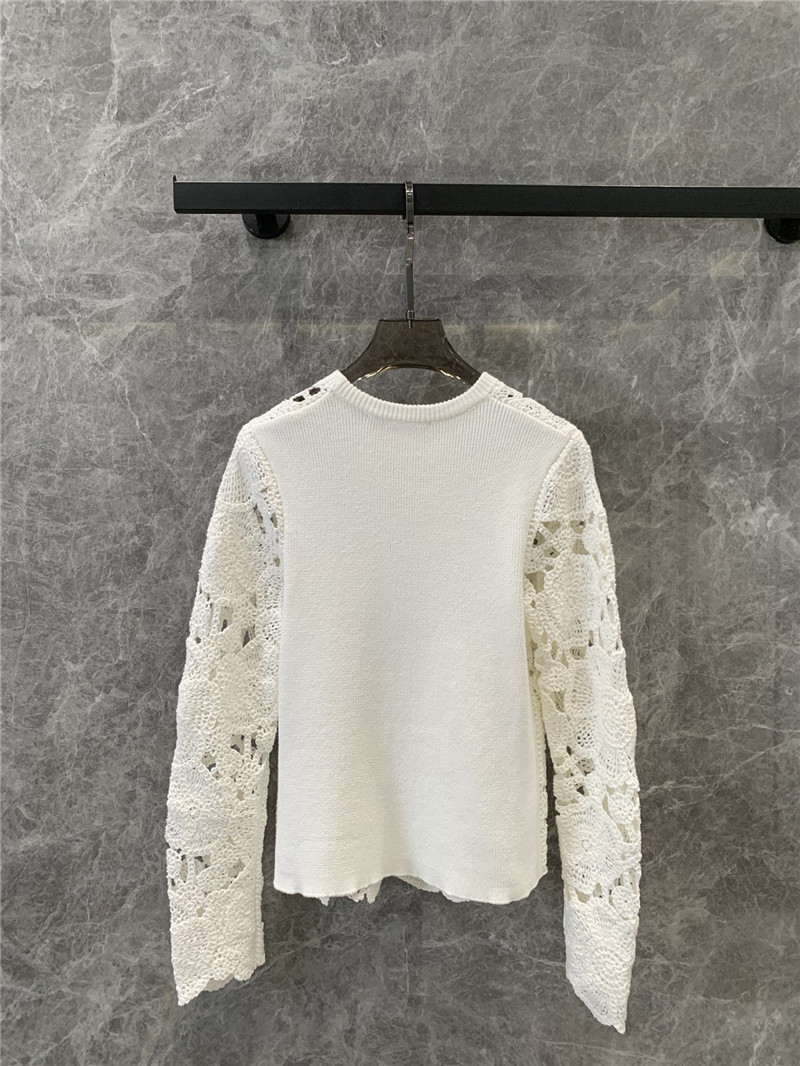 Va1e*ntin0 handmade floral patchwork knitted top replica clothing