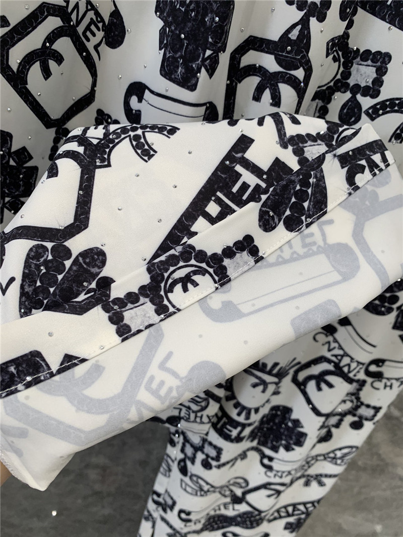 Ch**el elastic waist wide leg pants replica clothes