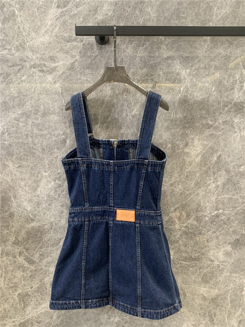 l0vis Vvtt0n lv denim suspender vest dress replica clothes