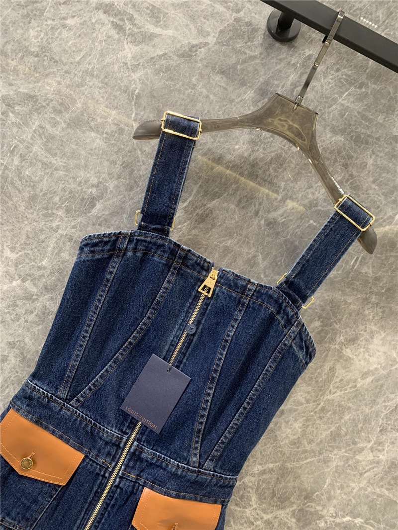 l0vis Vvtt0n lv denim suspender vest dress replica clothes