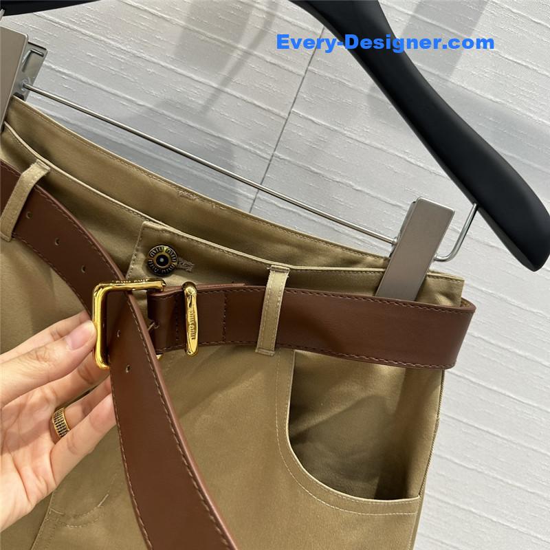 M1um1u khaki small straight pants replica clothing sites