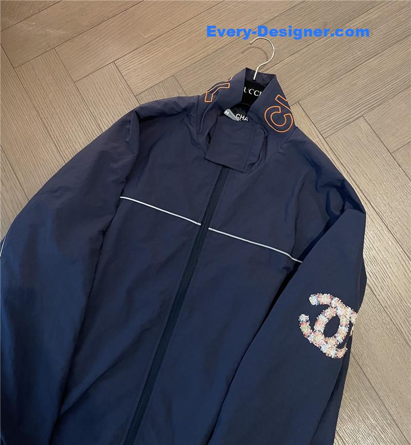 Ch**el color block hooded jacket replicas clothes