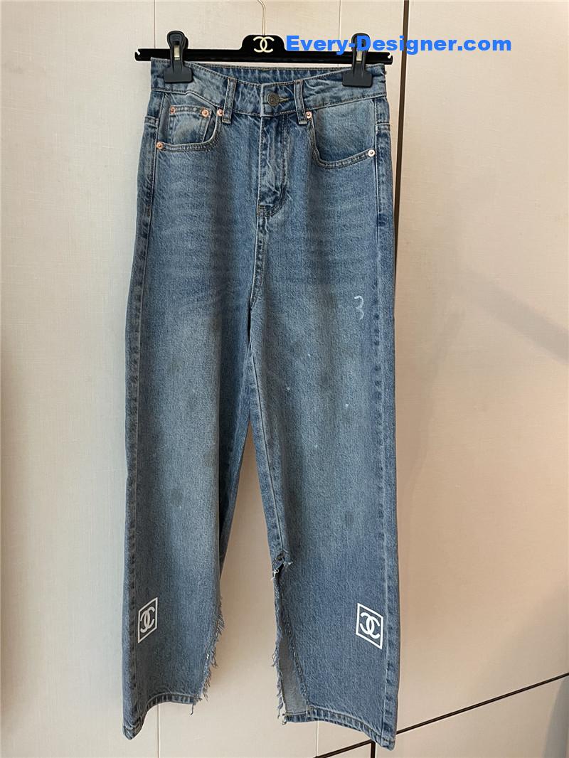 Ch**el new distressed jeans replica clothes