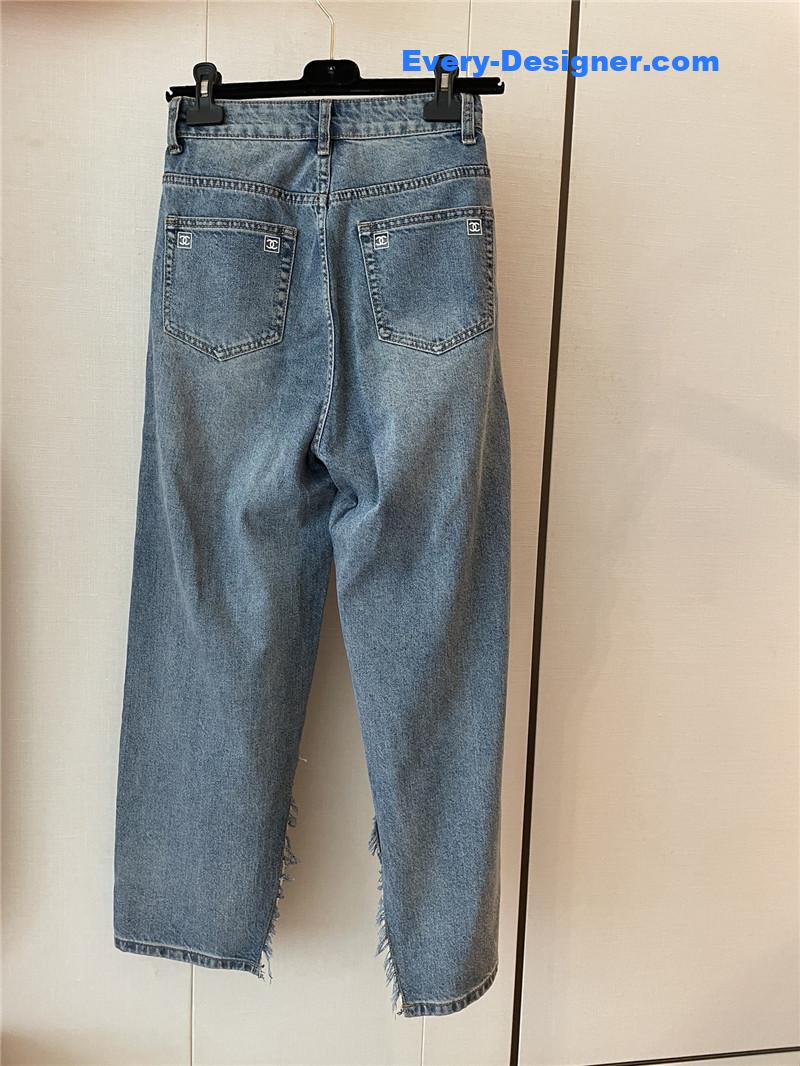 Ch**el new distressed jeans replica clothes