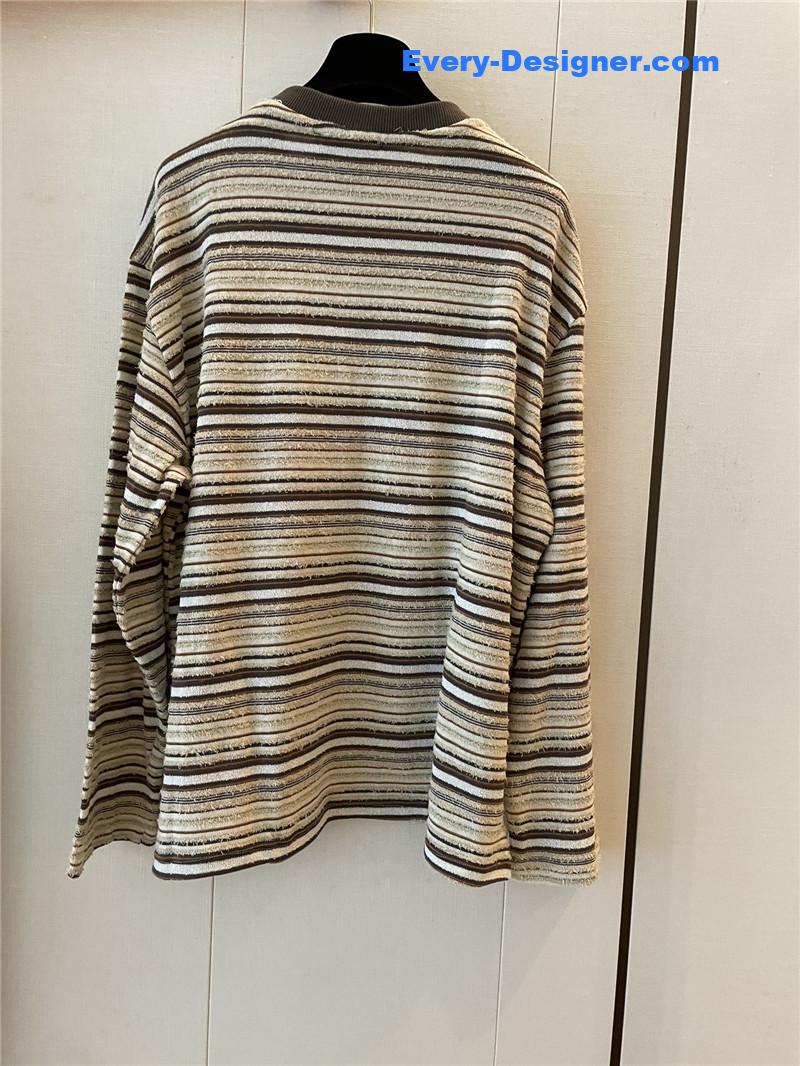 Ch**el round neck striped long sleeve replica designer clothes