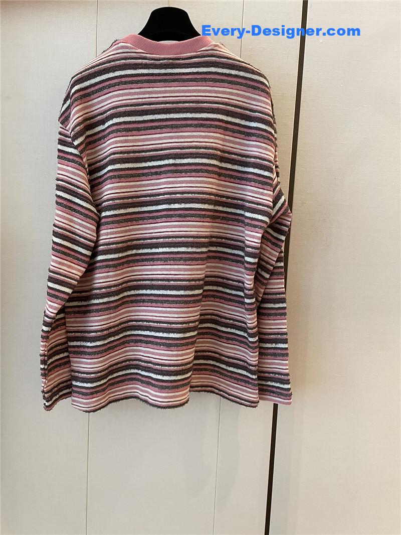 Ch**el round neck striped long sleeve replica designer clothes