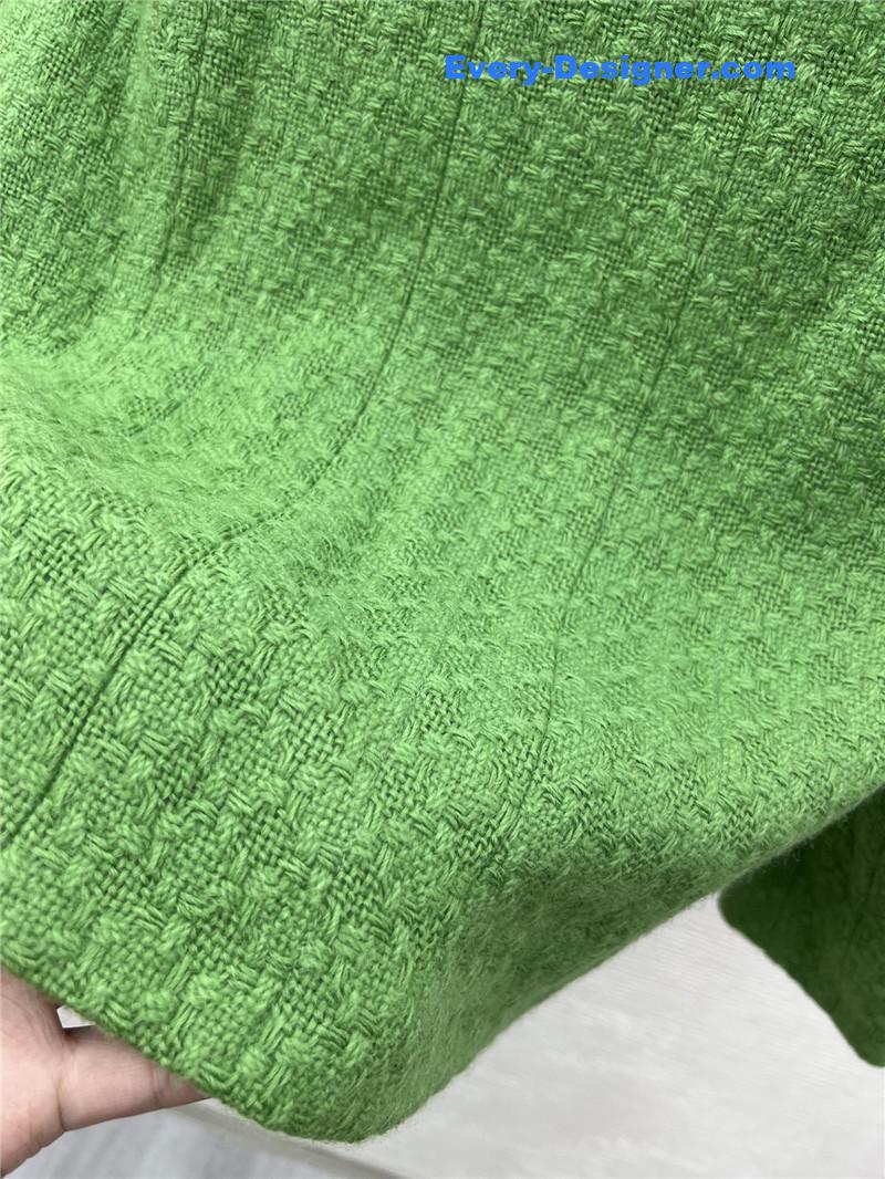 Ch**el ruffles light green tweed jacket