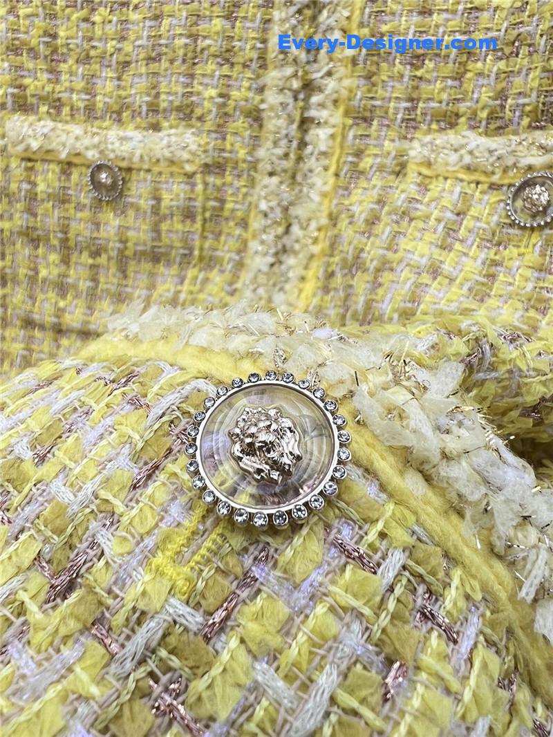 Ch**el woven small v collar coat replica d&g clothing